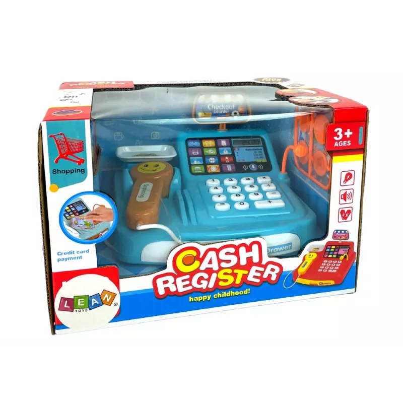 LEAN TOYS kassa met weegschaal voor koekverpakkingen, batterij en scanner