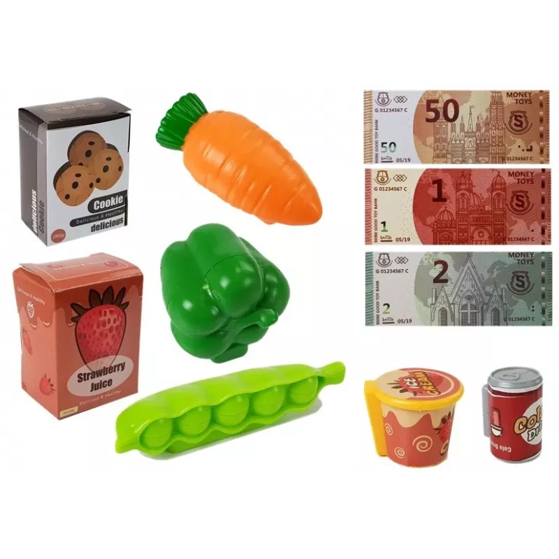 LEAN TOYS kassaspeelgoed winkel-set met microfoon-soundterminal – interactieve rollenspelset voor kinderen vanaf 3 jaar