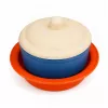 LEAN TOYS kinderservies bamboevezel, blauw en oranje, 15-delige set