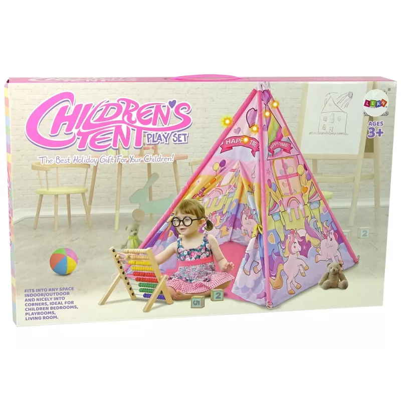 LEAN TOYS Kinderlichtjestent eenhoorn pony's roze