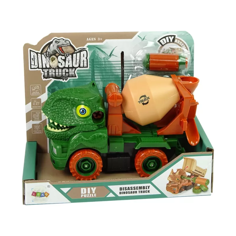 LEAN TOYS Betonmixer dinosaurus Unwrecker groene accessoires