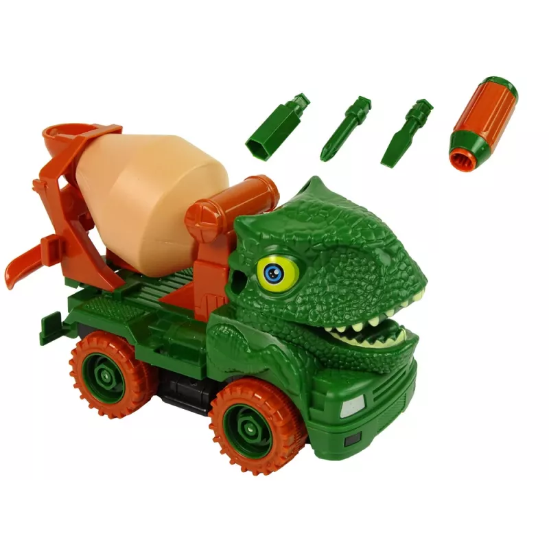 LEAN TOYS Betonmixer dinosaurus Unwrecker groene accessoires
