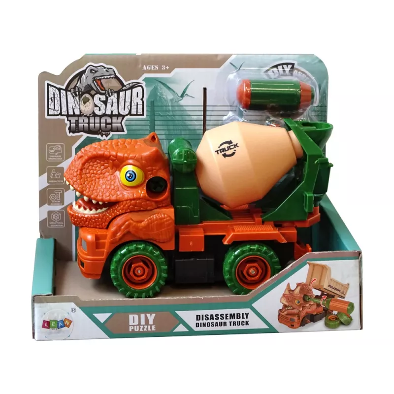 LEAN TOYS Betonmixer dinosaurus Unwrecker oranje accessoires