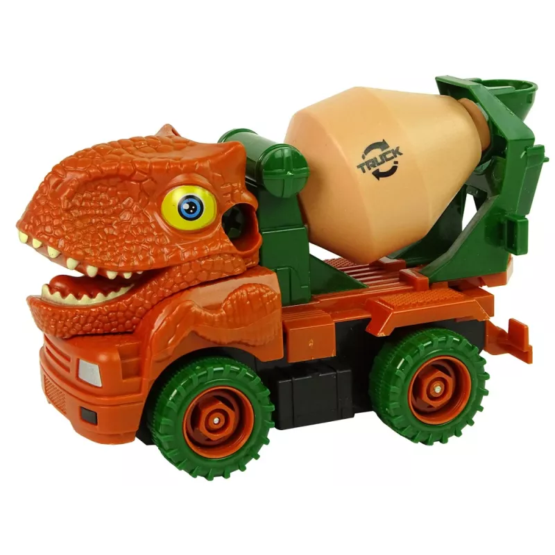 LEAN TOYS Betonmixer dinosaurus Unwrecker oranje accessoires