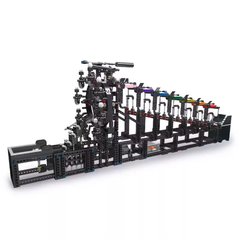 LEAN TOYS Bouwblokken kogelbaan met elektromotor 2520 onderdelen