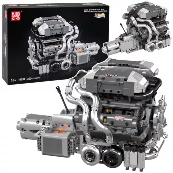 LEAN TOYS bouwstenen auto motor V8 versnellingsbak 2024 el.