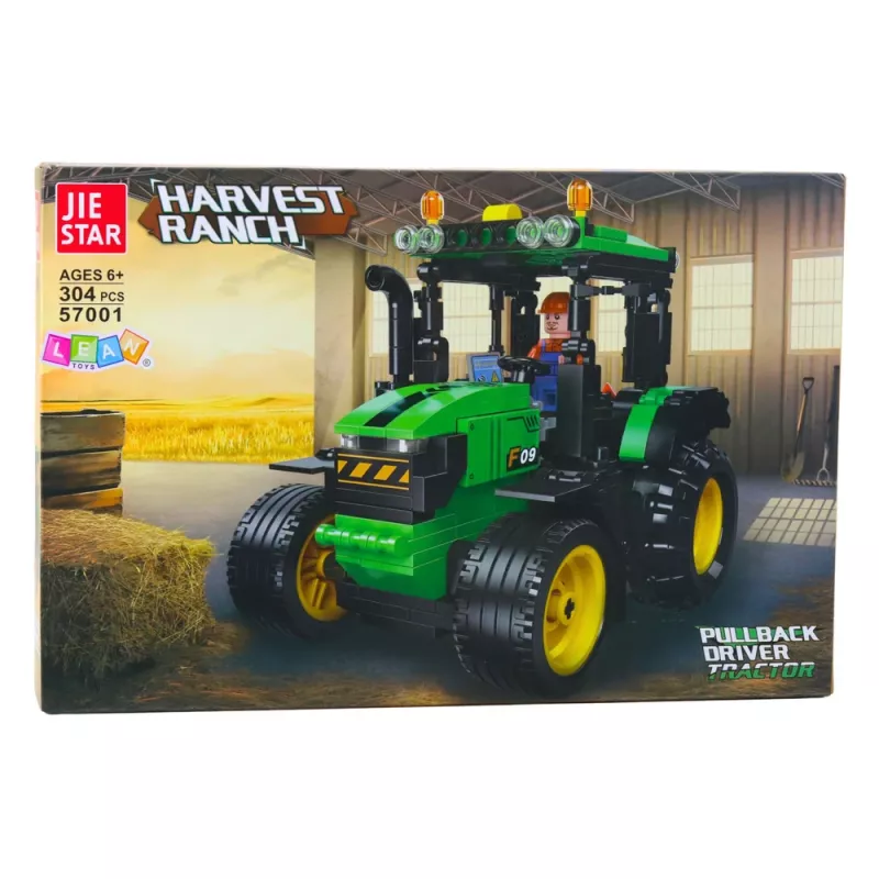 LEAN TOYS bouwstenen tractor landbouw groen 304 delen