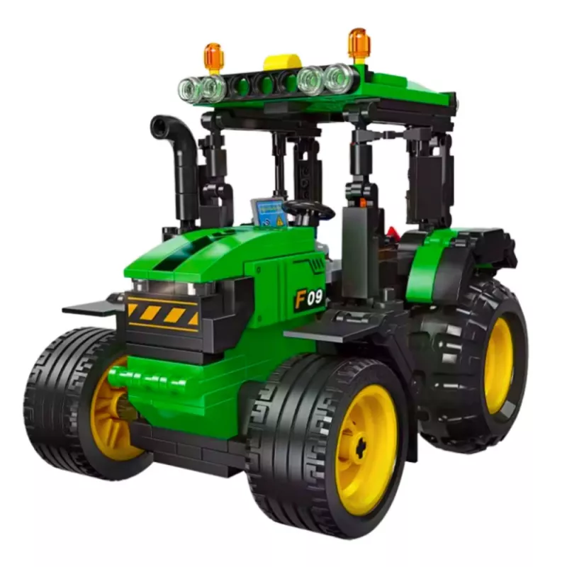 LEAN TOYS bouwstenen tractor landbouw groen 304 delen