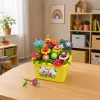 LEAN TOYS bouwstenen bloemen kleurrijke bloementuin in karton 73 stuks