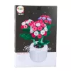 LEAN TOYS Bouwstenen Roze Hortensia in Pot 342 Onderdelen