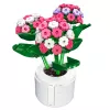 LEAN TOYS Bouwstenen Roze Hortensia in Pot 342 Onderdelen