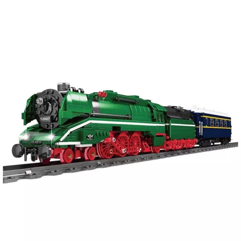 LEAN TOYS 23646 RC-stoomlocomotief bouwblokkenset met afstandsbediening en rails, 2348 stuks