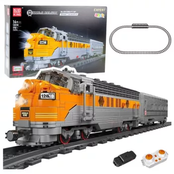 LEAN TOYS bouwblokken set - grijs/gele op afstand bestuurbare trein (1.751 onderdelen)