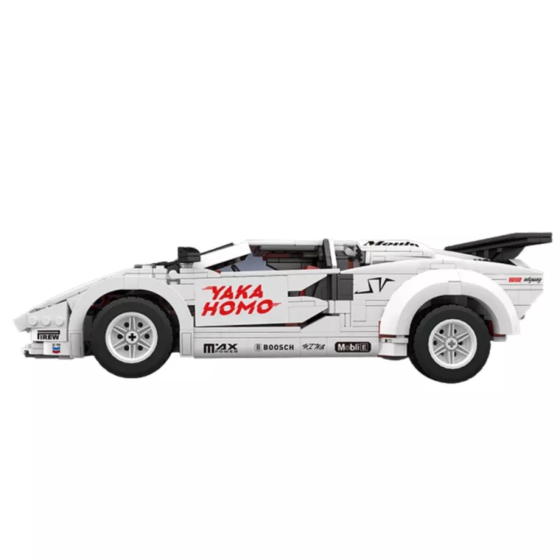 LEAN TOYS bouwstenen sportwagen afstandsbediening RC wit 1384 onderdelen