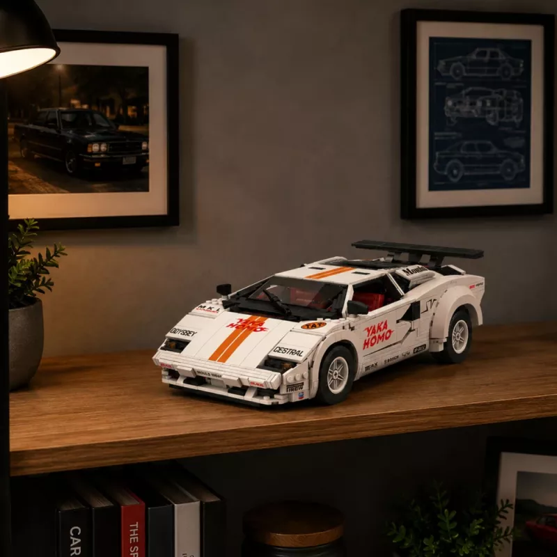 LEAN TOYS bouwstenen sportwagen afstandsbediening RC wit 1384 onderdelen
