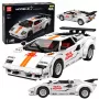 LEAN TOYS bouwstenen sportwagen afstandsbediening RC wit 1384 onderdelen