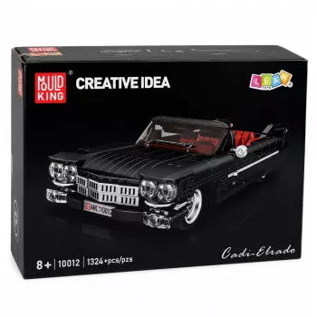 LEAN TOYS bouwstenen klassieke auto cabrio Cadi-Elrado zwart 1324 onderdelen