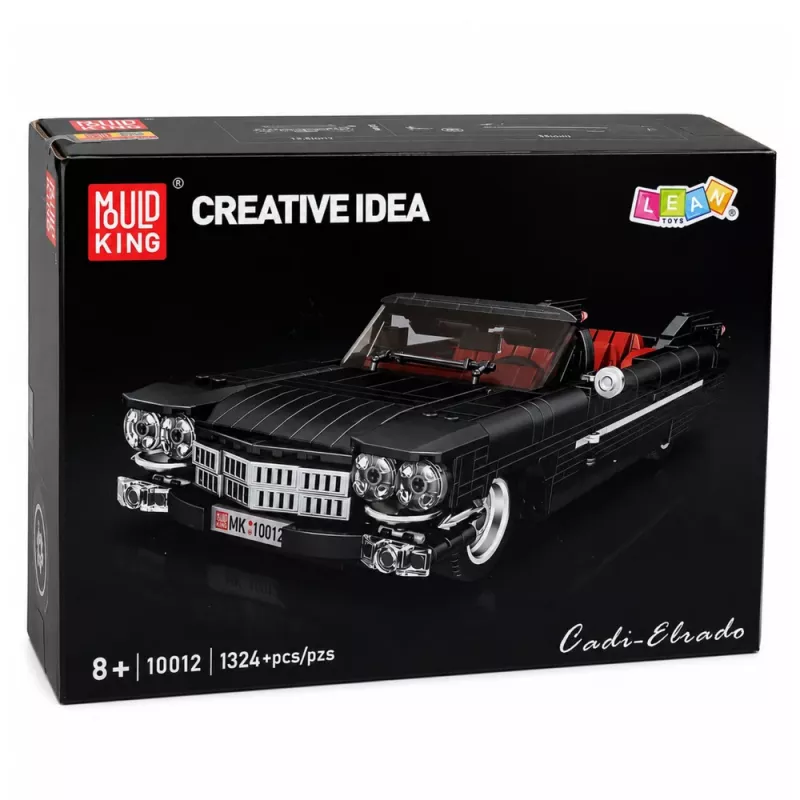 LEAN TOYS bouwstenen klassieke auto cabrio Cadi-Elrado zwart 1324 onderdelen