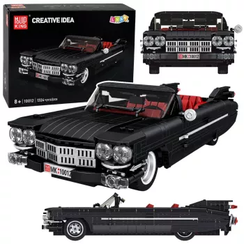 LEAN TOYS bouwstenen klassieke auto cabrio Cadi-Elrado zwart 1324 onderdelen