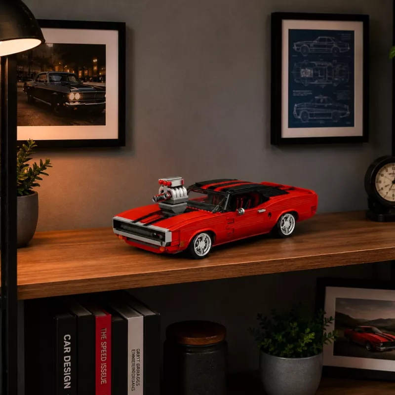 LEAN TOYS bouwstenen sportwagen Charger rood 1869 delen
