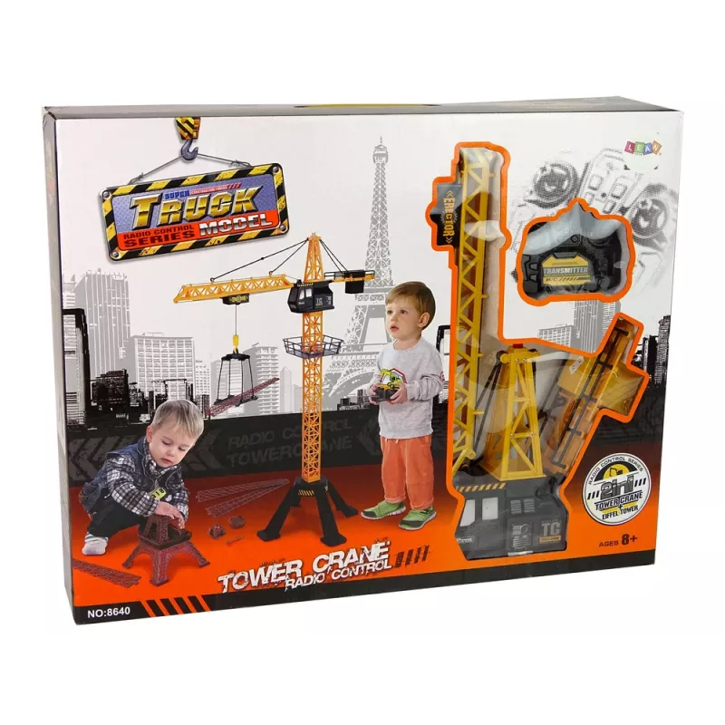 LEAN TOYS Bouwkraan met afstandsbediening 90 cm hoge Eiffeltoren bouwset
