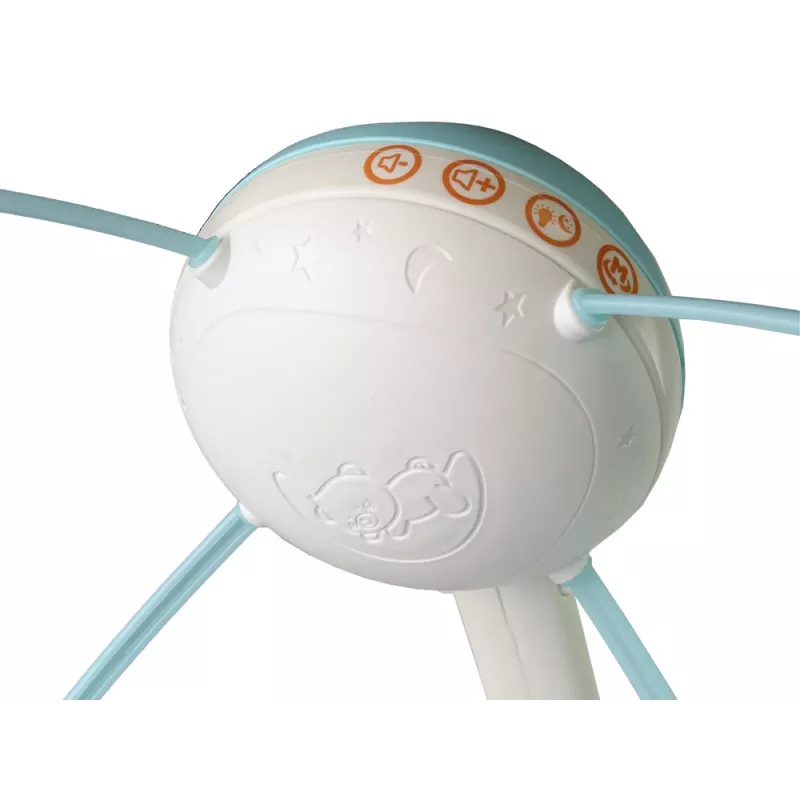 LEAN TOYS bedcarrousel projector Pilot melodieën dierengeluiden blauw