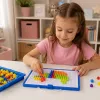 LEAN TOYS creatieve set button-mozaïekpuzzel paddenstoel-pinnetjes koffer 300 stuks
