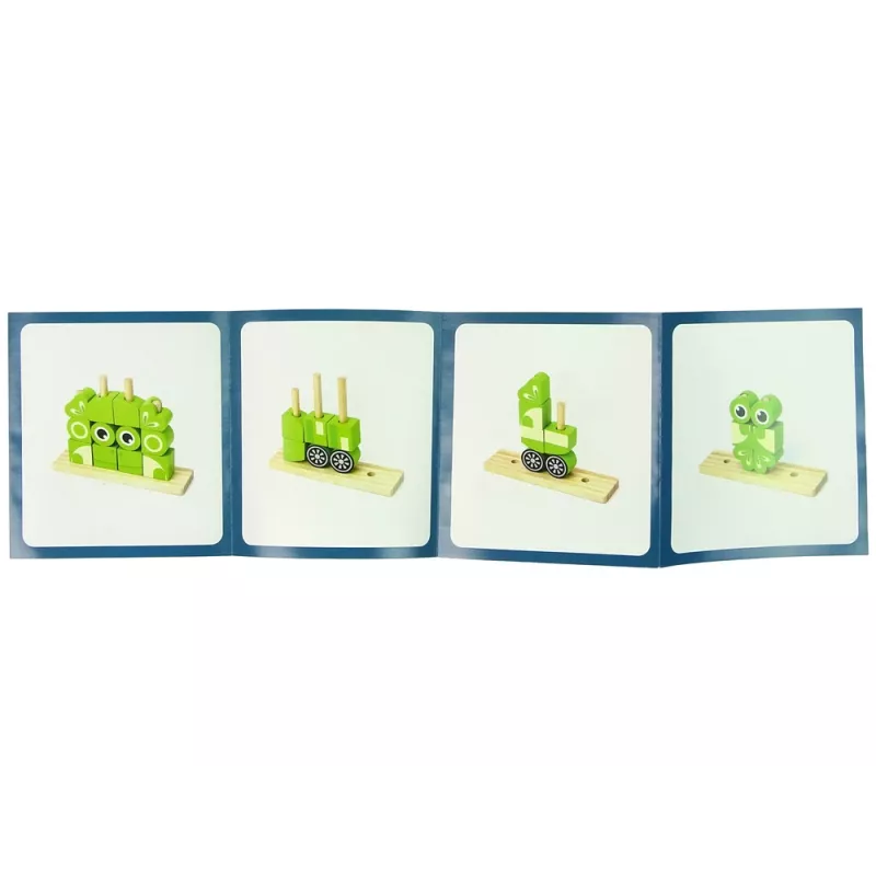 LEAN TOYS Creatieve ruimtelijke houten blokken 3D kikkerpuzzel