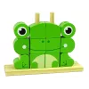 LEAN TOYS Creatieve ruimtelijke houten blokken 3D kikkerpuzzel