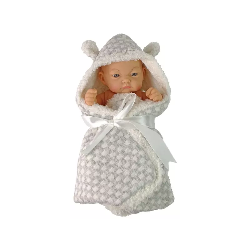 LEAN TOYS schattige babypop grijs kokarde