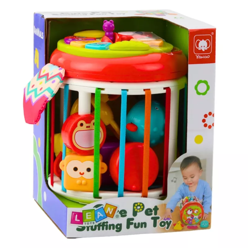 LEAN TOYS cilinder sensorische kubus interactieve vormsorteerder met licht en geluid - meerkleurig (22659)