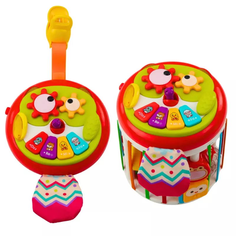 LEAN TOYS cilinder sensorische kubus interactieve vormsorteerder met licht en geluid - meerkleurig (22659)