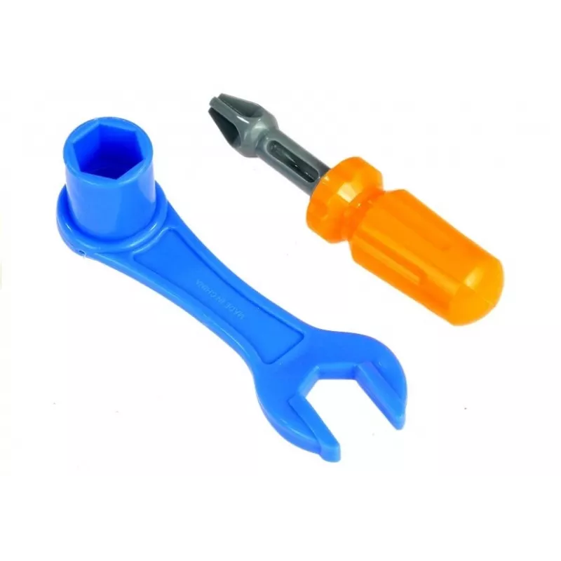 LEAN TOYS Afneembare trein met gereedschap en figuren