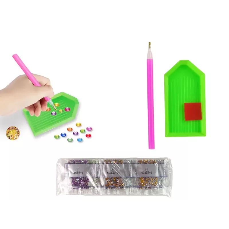 LEAN TOYS diamantborduur sticker set dieren tuin regenboog mozaïek