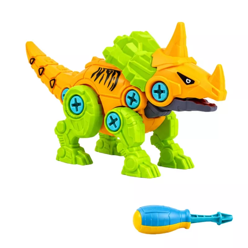 LEAN TOYS dinosaurus bouwblokken schroefset met schroevendraaier 4-in-1