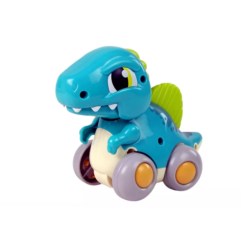 LEAN TOYS Dinosaurus op wielen blauwe figuur