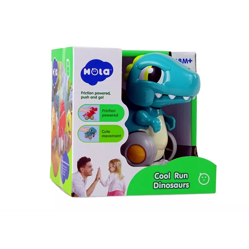 LEAN TOYS Dinosaurus op wielen blauwe figuur