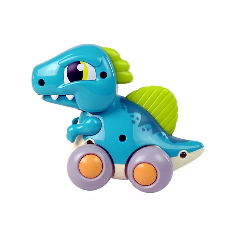 LEAN TOYS Dinosaurus op wielen blauwe figuur