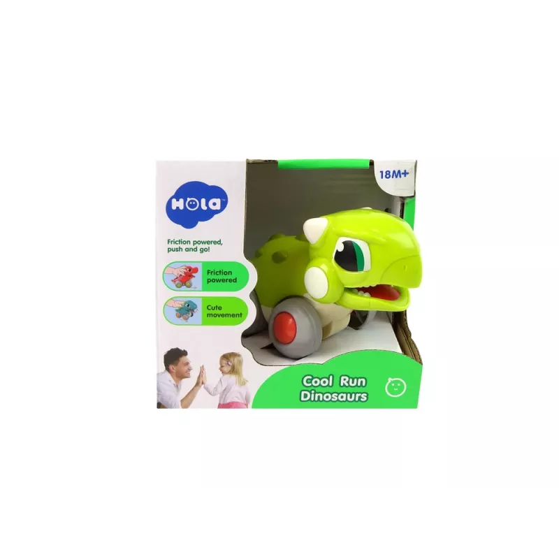 LEAN TOYS Dinosaurus op wielen groene figuur