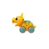 LEAN TOYS Dinosaurus op wielen gele Triceratops figuur