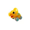 LEAN TOYS Dinosaurus op wielen gele Triceratops figuur