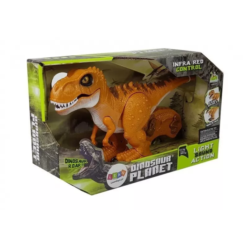 LEAN TOYS dinosaurus op afstand bestuurd R/C brons geluid licht