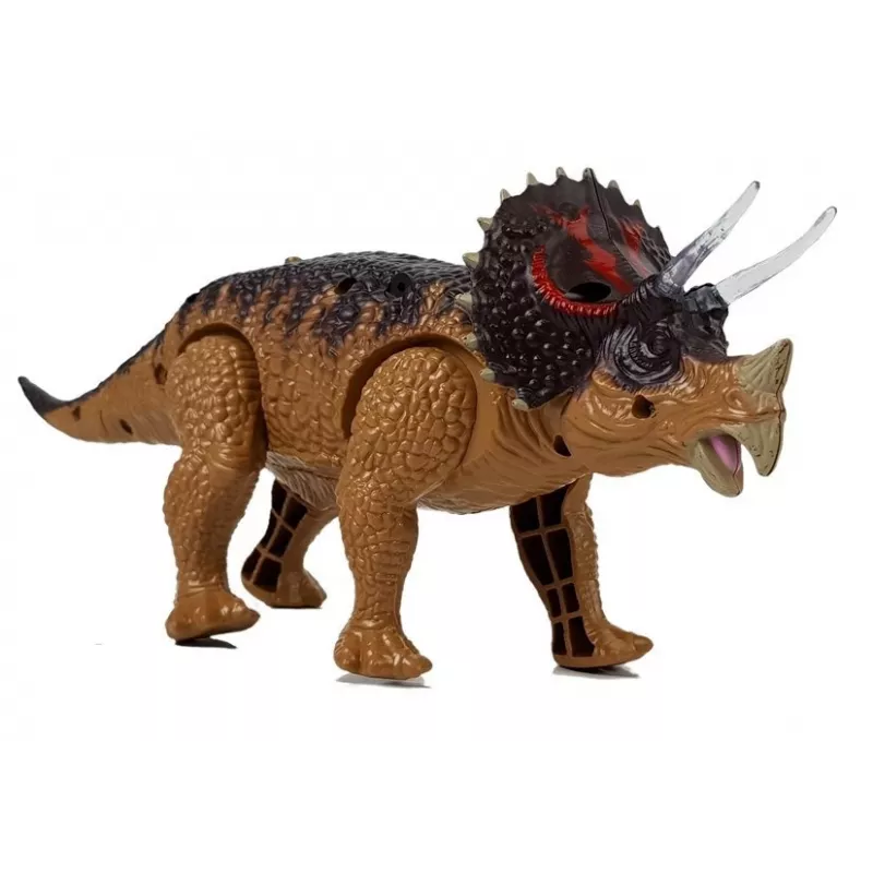 LEAN TOYS dinosaurus triceratops op batterijen geel