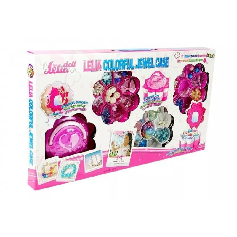 LEAN TOYS DIY sieraden kralenset opvouwbaar spiegeldoosje