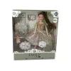 LEAN TOYS Pop voor kinderen Emily met hond lang haar