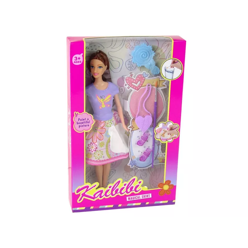 LEAN TOYS Pop met lang haar en schilderkleed