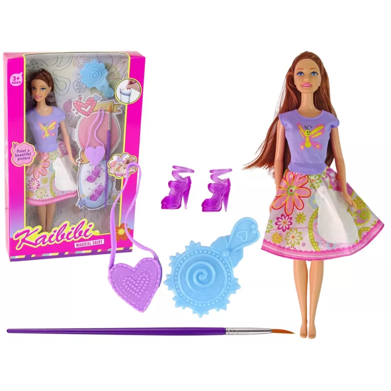 LEAN TOYS Pop met lang haar en schilderkleed