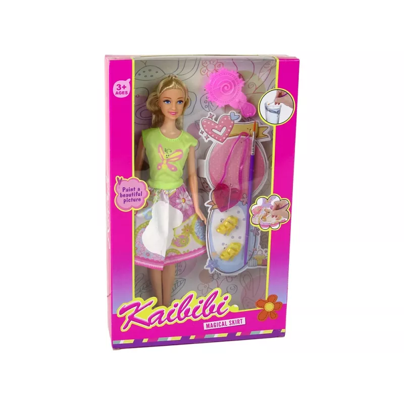 LEAN TOYS Pop met lang haar en schilderkleed