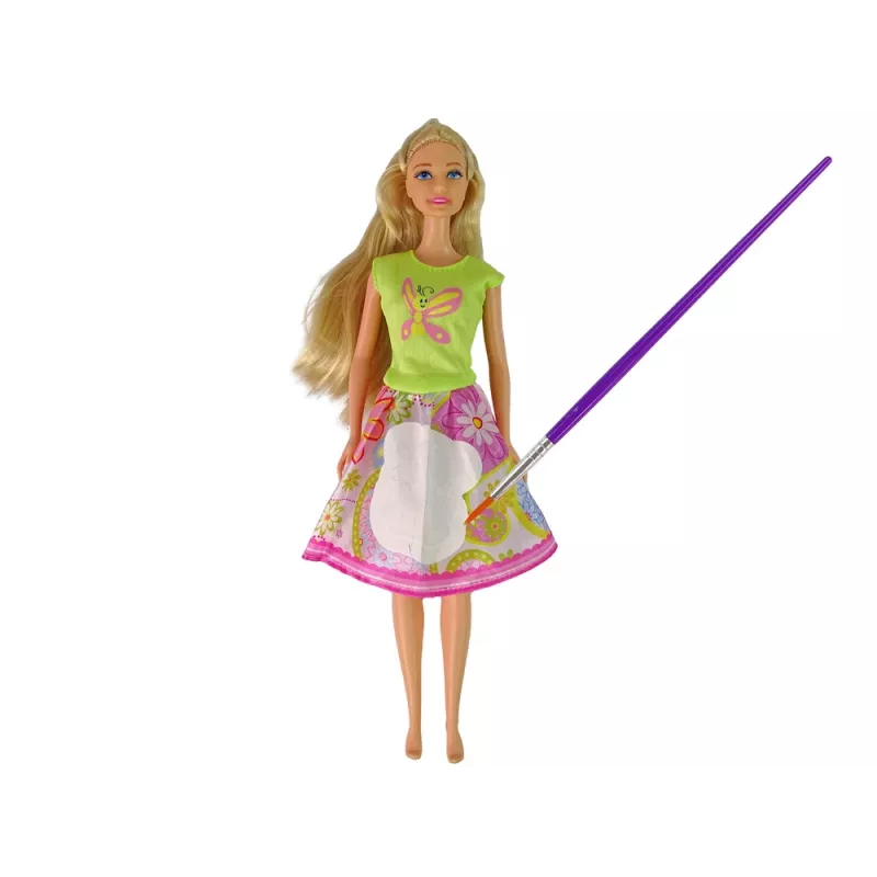 LEAN TOYS Pop met lang haar en schilderkleed