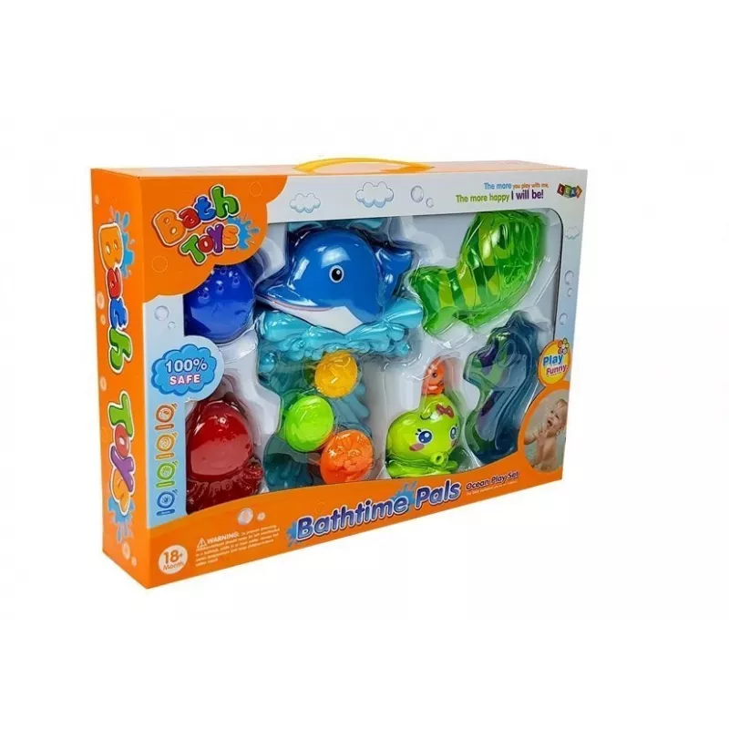 LEAN TOYS Dolfijn badset zeedieren plastic waterval